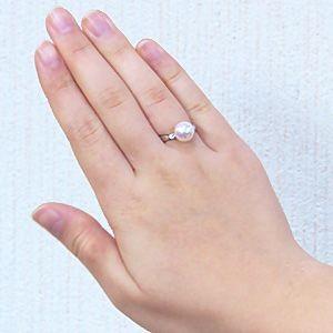 【プラチナ約5.37ｇ】花珠パール10mmプラチナダイヤリング パール リング 普段使い 真珠 パールリング プラチナ ダイヤモンド 本