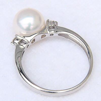 パール リング 普段使い 真珠指輪 18k k18 18金 ホワイト パール リング 普段使い 真珠指輪 18k k18 18金 ホワイト
