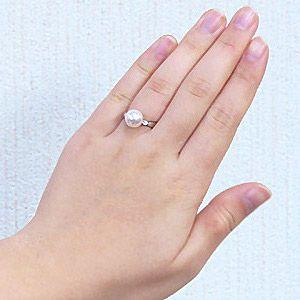 パールリング プラチナ　指輪　あこや真珠　本真珠　ダイヤモンド　刻印　プレゼント パール/ダイヤモンド プラチナリング(アコヤ真珠 /8.0mmUP/6月