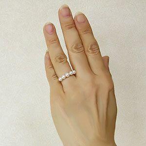 パールリング 普段使い パール リング k18 18金 真珠 レディース