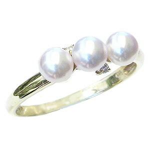 パールリング 普段使い パール リング レディース本真珠 ダイヤモンド