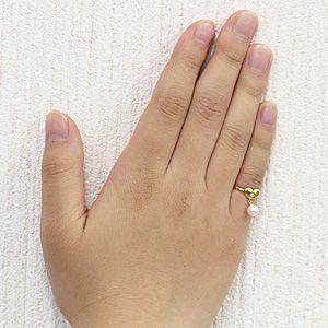 パールリング 普段使い パール リング k18 k18 18金 真珠 指輪 ダイヤモンド ゴールド ハート ピンキー 冠婚葬祭 送料無料 プレゼント ギフト 自分買い puの画像