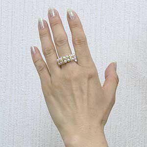 パールリング 普段使い パール リング k18 18金 ダイヤモンド ゴールド