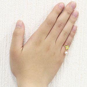 パールリング 普段使い パール リング k18 k18 18金 ダイヤモンド ゴールド ピンキー あこや 冠婚葬祭 保証書付 送料無料 プレゼント ギフト 自分買い puの画像