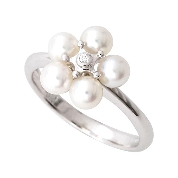 パール リング カジュアル k10 10k 10金 ホワイトゴールド 真珠リング