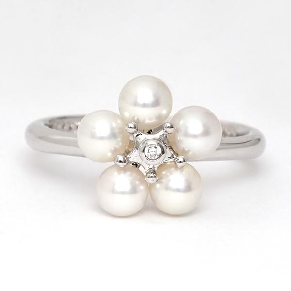 パール リング カジュアル k10 10k 10金 ホワイトゴールド 真珠リング