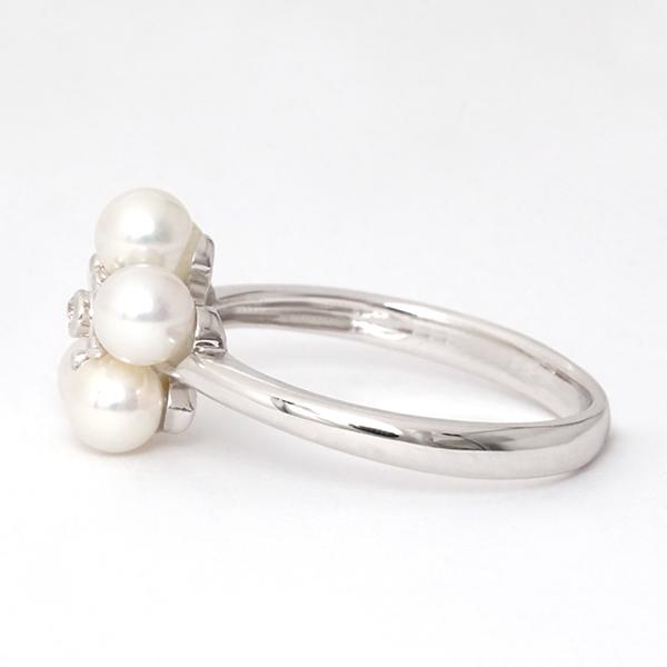 パール リング カジュアル k10 10k 10金 ホワイトゴールド 真珠リング