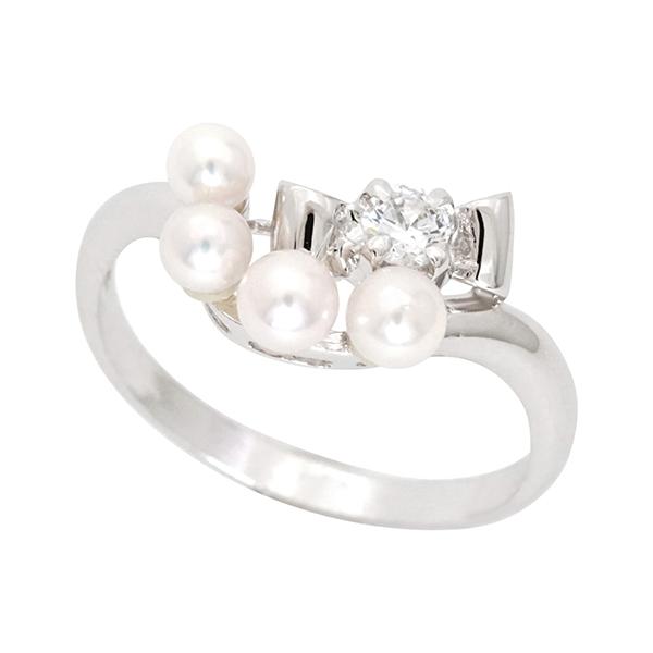 パール リング 10金 k10 10k ホワイトゴールド 真珠リング ベビー  
