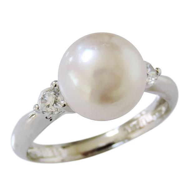 パール リング 普段使い 真珠指輪 あこや本真珠 9mm キュービック