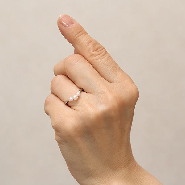 K10 あこやパール ダイヤモンド リング 11号 10金 パール リング k10 10k 10金 ホワイトゴールド 真珠リング