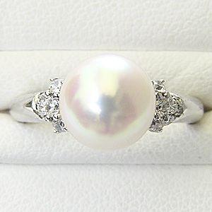 パールリング 普段使い パール リング プラチナ pt900 真珠 指輪 本