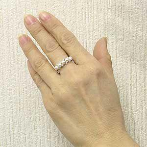パールリング 普段使い パール リング k18 k18 18金 真珠 あこや本真珠 ダイヤモンド ホワイトゴールド 冠婚葬祭 入園 卒園 プレゼント ご褒美 自分買い puの画像