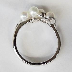 パールリング 普段使い パール リング 真珠リング ベビーパール ダイヤモンド ホワイトゴールド 真珠婚 誕生日送料無料 プレゼント ギフト 自分買い puの画像