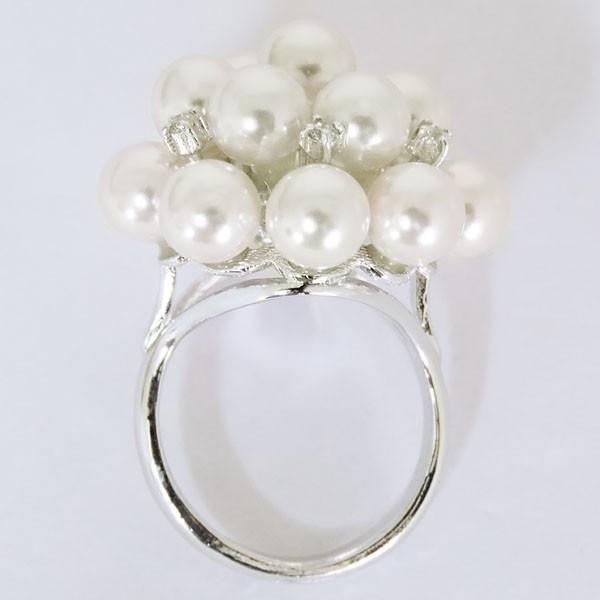 パール リング 普段使い 18金 k18 18k ホワイトゴールド あこや アコヤ