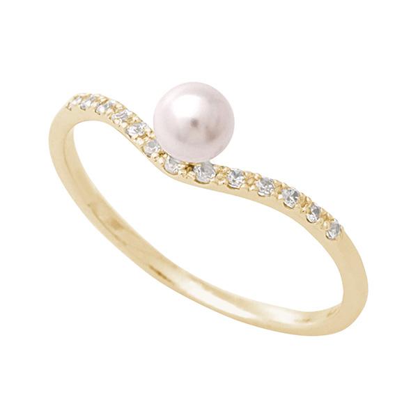 K10 あこやパール ダイヤモンド リング 11号 10金 パール リング k10 10k 10金 ホワイトゴールド 真珠リング