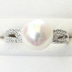 パール リング パールリング 真珠 指輪 あこや本真珠 キュービックジルコニア シルバー 冠婚葬祭 結婚式 大粒 普段使い プレゼント ギフト 自分買い puの画像