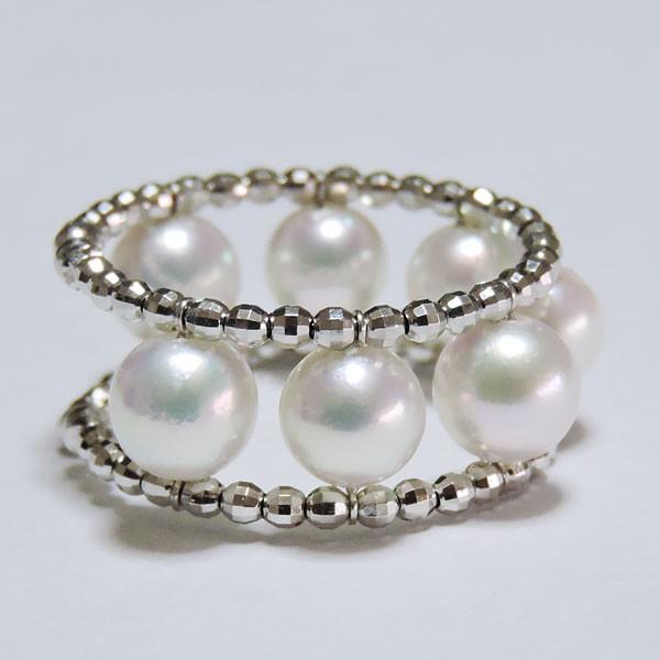 パール リング 普段使い 真珠指輪 あこや 本真珠 k18 18k 18金