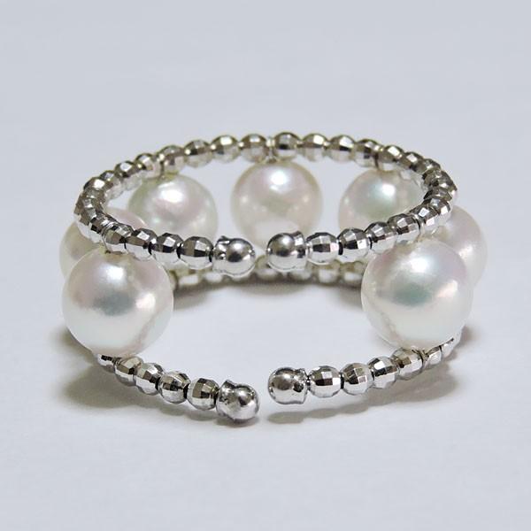 パール リング 普段使い 真珠指輪 あこや 本真珠 k18 18k 18金