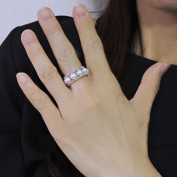パール リング 普段使い 真珠指輪 あこや 本真珠 k18 18k 18金