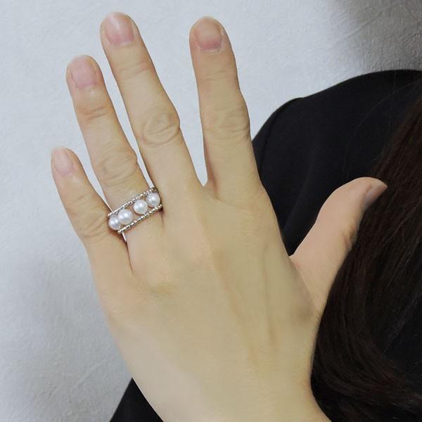 パール リング 普段使い 真珠指輪 あこや 本真珠 k18 18k 18金