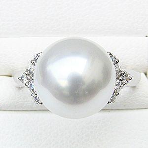 パール 指輪 真珠 リング 南洋真珠 ホワイトゴールド ダイヤモンド