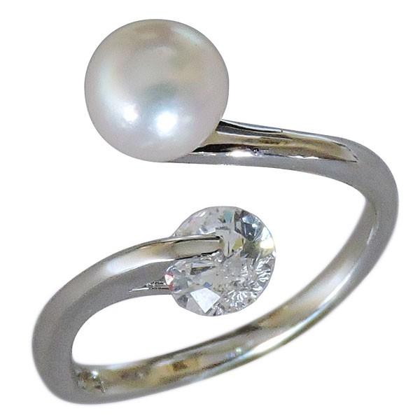 パール リング 普段使い プラチナ 真珠 指輪 本真珠 あこや