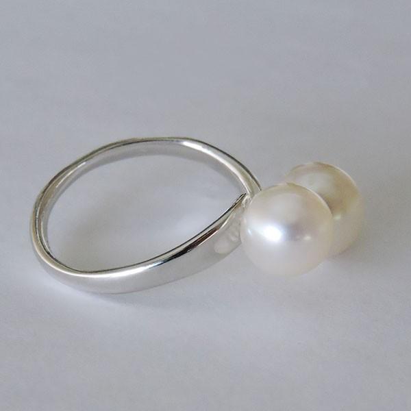 759 あこや真珠！18K！ナチュラルグレー！6.2mmパールリング アコヤ真珠 パールリング 7mm ナチュラルグレー 無調色 バロック