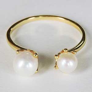 パールリング 普段使い パール リング k18 18金 真珠 ルビー