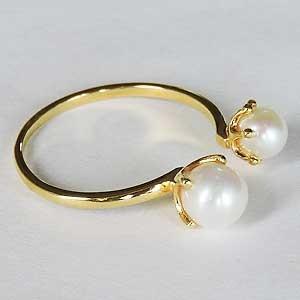 パールリング 普段使い パール リング k18 18金 真珠 ルビー