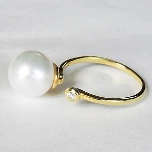 パールリング 普段使い パール リング k18 18金 真珠 指輪