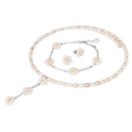 真珠 ネックレス セット パールセット ピアス ブレスレット 淡水パール 