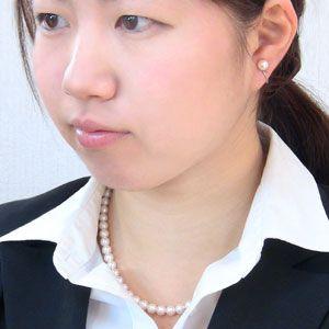 パール ネックレス パールネックレス 真珠ネックレス パールセット 真珠 イヤリング ピアス 2点セット 6.5mm-7mm あこや本真珠 プレゼント ギフト 自分買いの画像