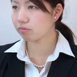 パール ネックレス パールネックレス 真珠ネックレス グラデーション イヤリング 真珠 2点セット 5.5-9mm 本真珠 冠婚葬祭 プレゼント ギフト ご褒美 自分買いの画像