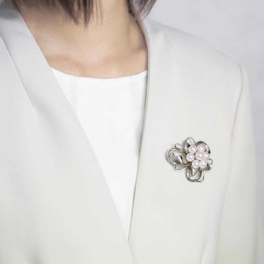本真珠 あこやパール ブローチ フォーマル セレモニー 冠婚葬祭 パーティー シルバー製 国産 上品 新生活 就職祝い 母の日 プレゼント ラッピング puの画像