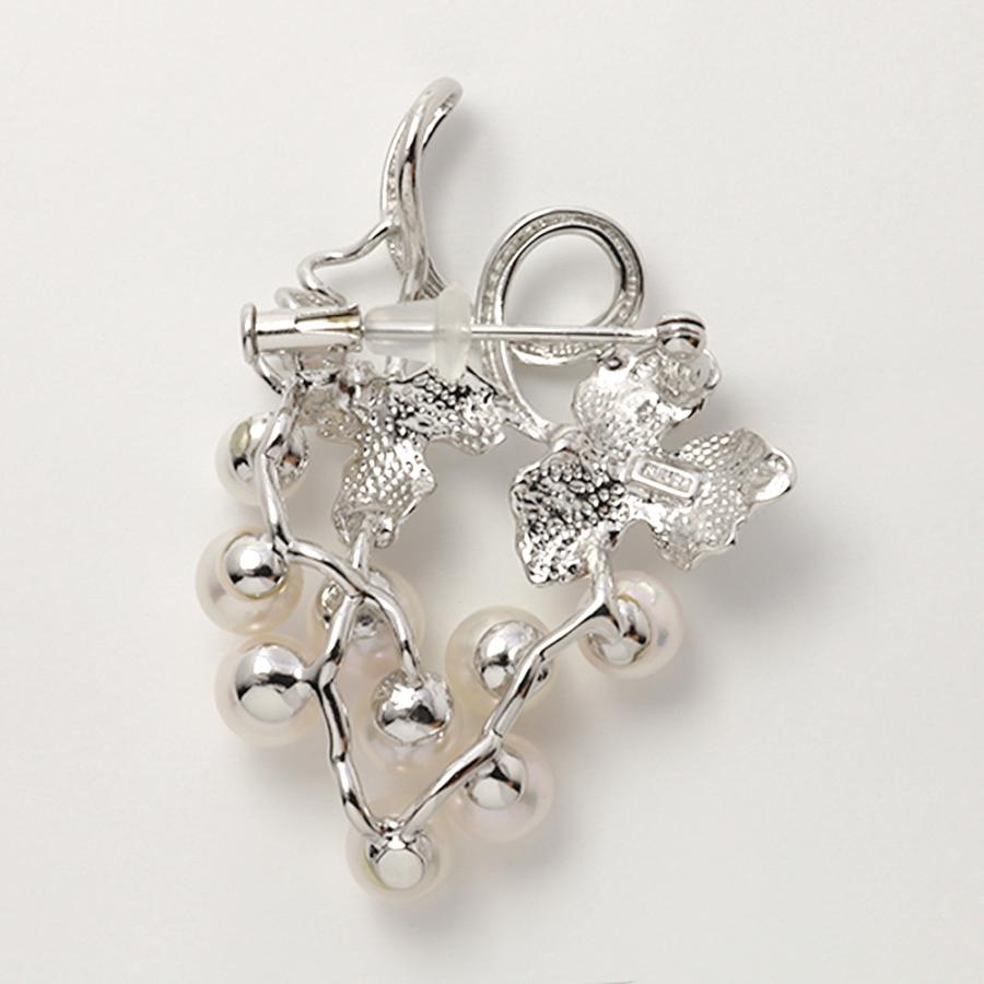 本真珠 あこやパール ブローチ フォーマル セレモニー 冠婚葬祭 パーティー シルバー製 国産 上品 新生活 就職祝い 母の日 プレゼント ラッピング puの画像