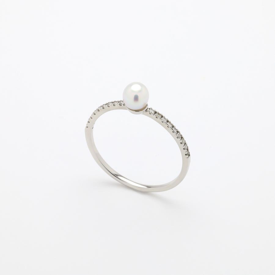 パール リング ユニセックス 本真珠 あこや アコヤ 4mm 4.5mm 指輪 ダイヤモンド pt900 プラチナ フォーマル 冠婚葬祭 送料無料 プレゼント ギフト puの画像