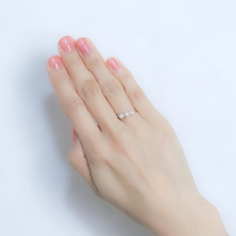 パール リング ユニセックス 本真珠 あこや アコヤ 指輪 ダイヤモンド