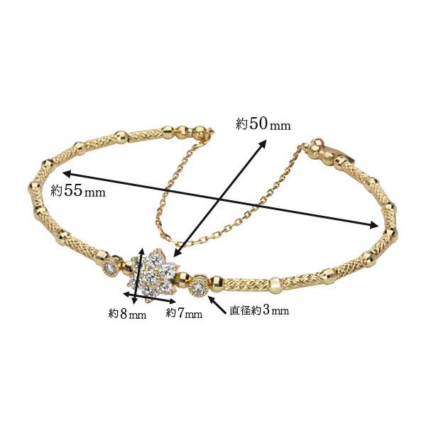 ダイヤモンド0.3ct K18イエローゴールド♡形状記憶バングル ブレスレット バングル 形状記憶 ダイヤモンド ダイヤブレス