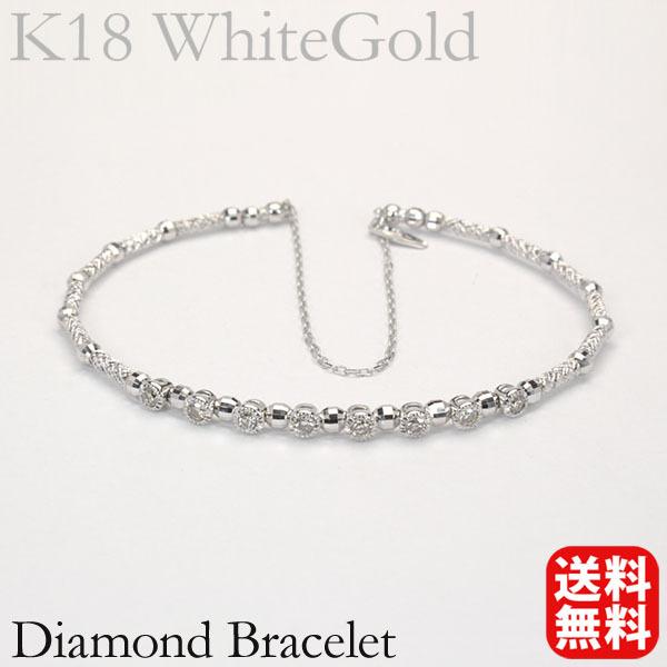 ダイヤモンド テニスブレスレット ダイヤ ダイヤモンドブレスレット 0.23カラット k18 18k 18金 ホワイトゴールド ユニセックス 送料無料 プレゼント pu