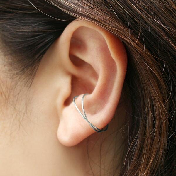 イヤーカフ イヤカフ k18 18k 18金 ホワイトゴールド 片耳用 ユニ