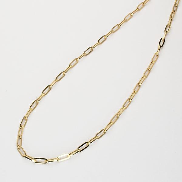 ネックレス 18k イエローゴールド チェーンネックレス 42cm ゴールドネックレス デザインチェーン ユニセックス プレゼント ギフト ご褒美 自分買いの画像