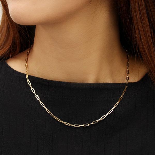 ネックレス 18k イエローゴールド チェーンネックレス 42cm ゴールドネックレス デザインチェーン ユニセックス プレゼント ギフト ご褒美 自分買いの画像