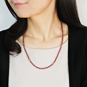 ガーネットネックレス セミロングネックレス 二重　ネックレス 柘榴石 シルバー ガーネット ネックレス セミロングネックレス ユニセックス 柘榴