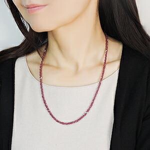 ロードライトガーネット ネックレス セミロングネックレス 薔薇石 薔薇柘榴石 1月誕生石 ユニセックス 品質保証書付 プレゼント ギフト ご褒美 自分買い puの画像