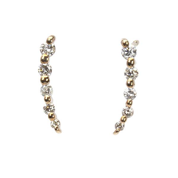 ピアス ダイヤモンドピアス ダイヤモンド スタッドピアス k18 18k 18金 イエローゴールド ユニセックス 送料無料 人気 プレゼント ギフト ご褒美 自分買い puの画像