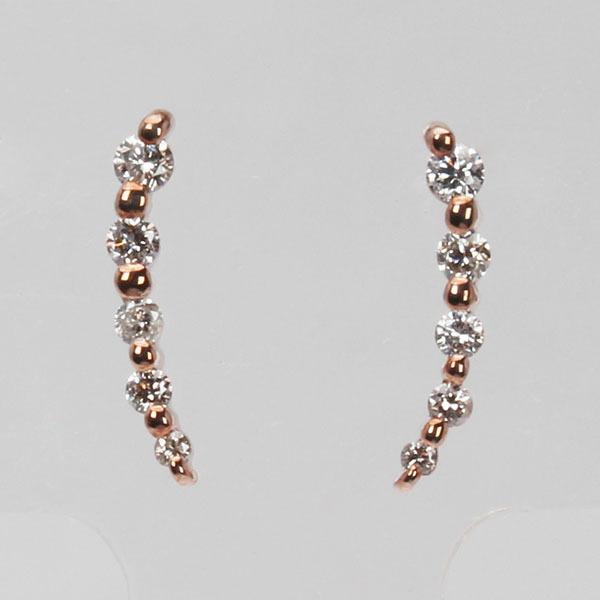 ピアス ダイヤモンドピアス ダイヤモンド スタッドピアス k18 18k 18金 ピンクゴールド ユニセックス 送料無料 ジュエリー プレゼント ギフト 自分買い puの画像