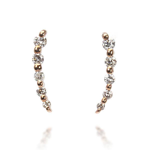 ピアス ダイヤモンドピアス ダイヤモンド スタッドピアス k18 18k 18金 ピンクゴールド ユニセックス 送料無料 ジュエリー プレゼント ギフト 自分買い puの画像