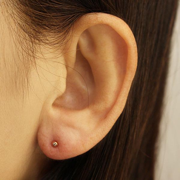 ダイヤモンド ピアス ダイヤピアス スタッドピアス シンプル ピンクゴールド 18金 k18 18k ペア ユニセックス 送料無料 プレゼント ギフト ご褒美 自分買いの画像