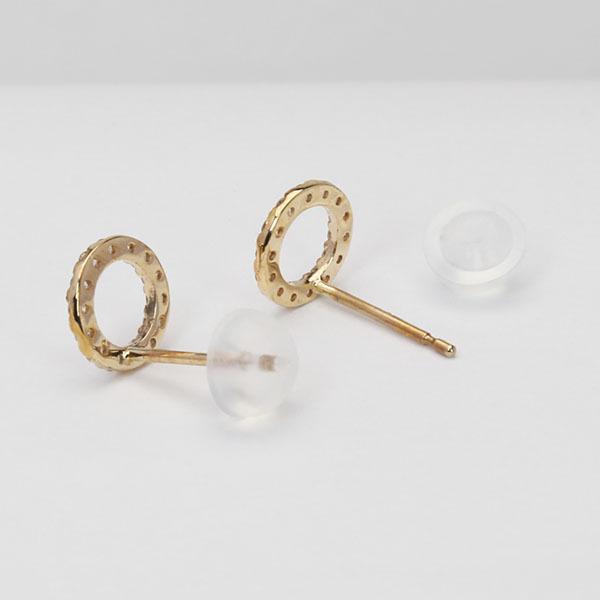 ピアス ダイヤモンドピアス ダイヤモンド スタッドピアス k18 18金 イエローゴールド サークル ユニセックス 送料無料 プレゼント ギフト ご褒美 自分買い puの画像