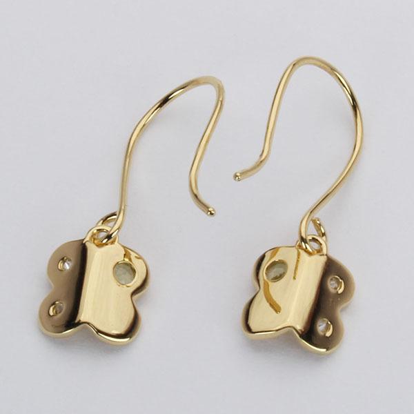 ダイヤモンド ピアス フックピアス ダイヤピアス ペリドット バタフライ 蝶 18k 18金 イエローゴールド 送料無料 ペア ユニセックス プレゼント 自分買い puの画像